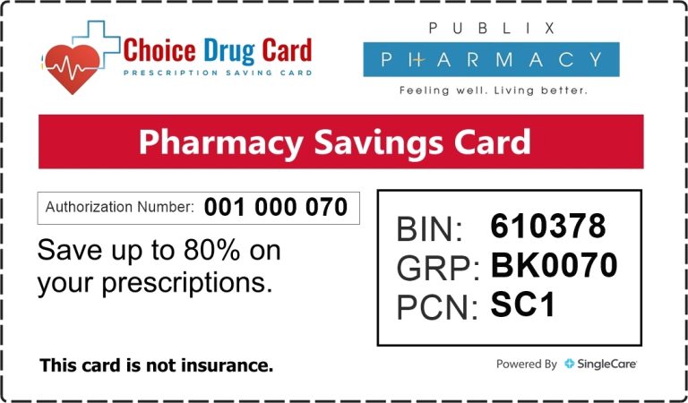 Publix Pharmacy Discount Card - Choice Drug Card