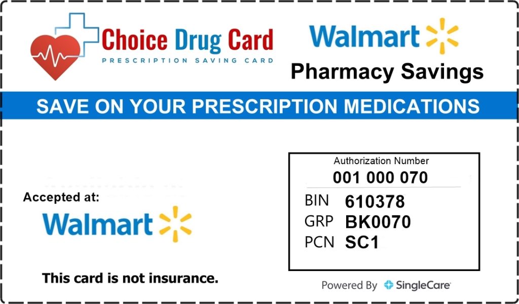 Walmart pharmacy discount card choice drug card