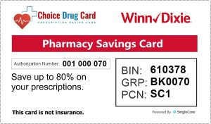 Winn Dixie prescription discount card, save on your prescription medications at Winn Dixie pharmacy.